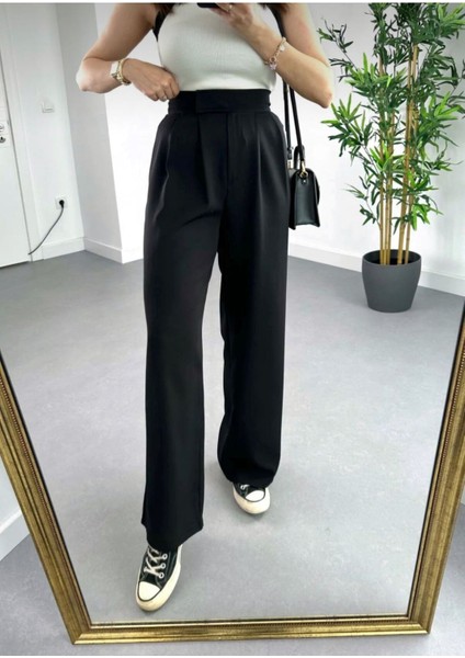 Yüksek Bel Cırtcırtlı Palazzo Pantolon modelleri