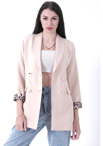 Taş Şal Yaka Leopar Astarlı Kruvaze Ceket 39711561.50