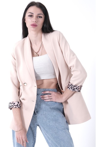 Taş Şal Yaka Leopar Astarlı Kruvaze Ceket 39711561.50 fırsatları