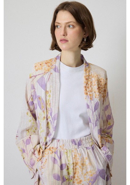 Desenli Kimono Pantolon Takım