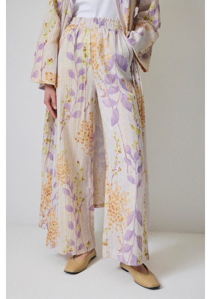 Desenli Kimono Pantolon Takım