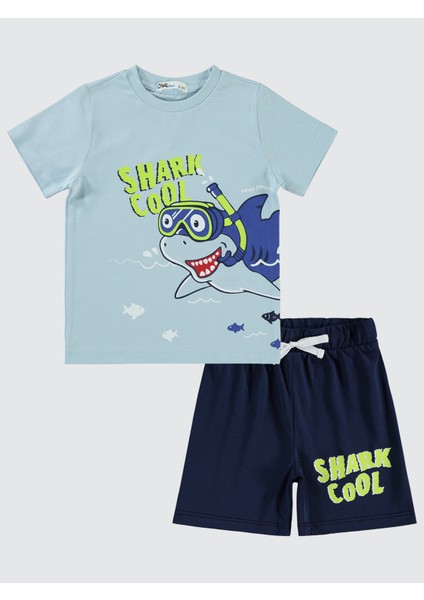 Erkek Çocuk Pijama Takımı 2-5 Yaş Buz Mavi