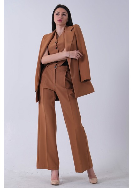 Camel Ceket-Yelek Pantolonlu 3'lü Takım Elbise 0106324.09 indirimleri
