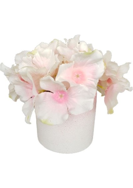 Beton Saksıda Yapay Ortanca Masa Çiçeği Açık Pembe Anne indirimleri