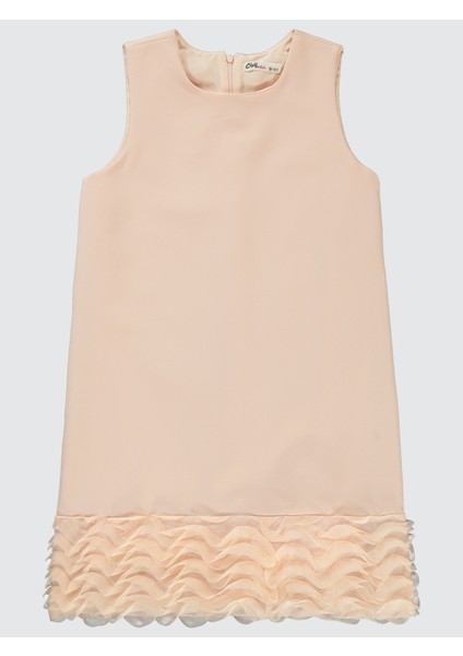 Kız Çocuk Elbise 10-13 Yaş Pudra modelleri