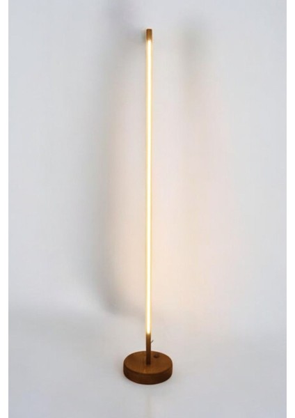 Dekoratif Ahşap Yuvarlak Ayaklı Uzaktan Kumandalı Gün Işığı Neon LED 12V Dik Lambader 125 cm modelleri