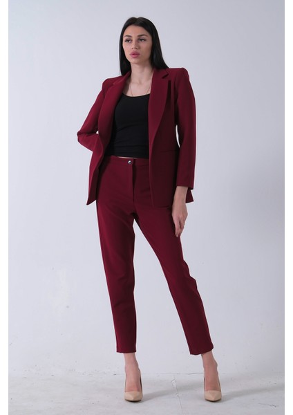 Bordo Klasik Yaka Ceketli Takım 0106309.04