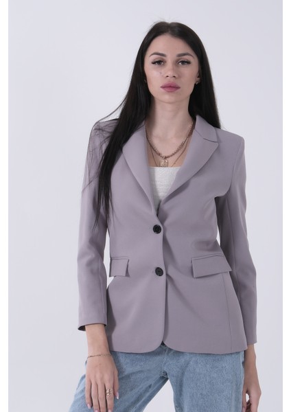 Gri Vatkalı Astarlı Blazer Ceket 0105110.06