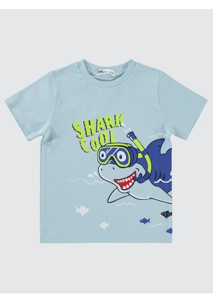 Erkek Çocuk Pijama Takımı 2-5 Yaş Buz Mavi