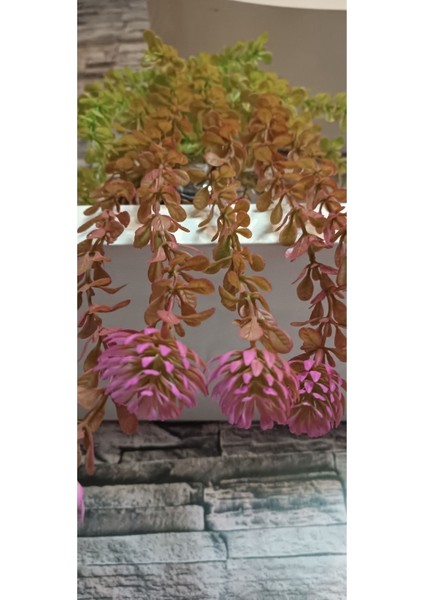 Para Ağacı Sarkıtı Pembe Çiçekli, Yapay Yeşillik, Yapay Çiçek Sarkıtı, 70 cm