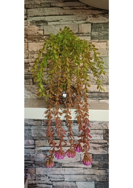 Para Ağacı Sarkıtı Pembe Çiçekli, Yapay Yeşillik, Yapay Çiçek Sarkıtı, 70 cm