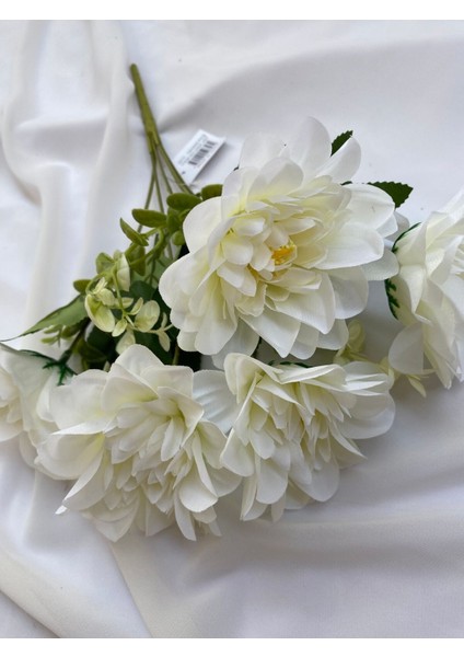 5 Kafalı Krem Yapay Çiçek Küçük Boy Dekor Çiçeği Organizasyon Çiçeği Vazo Çiçeği Ofis Çiçeği modelleri