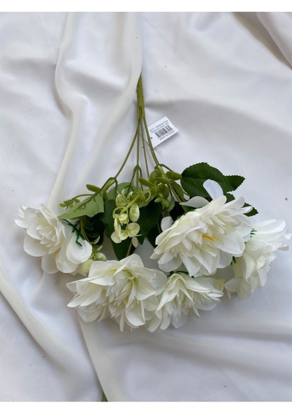 5 Kafalı Krem Yapay Çiçek Küçük Boy Dekor Çiçeği Organizasyon Çiçeği Vazo Çiçeği Ofis Çiçeği fırsatları