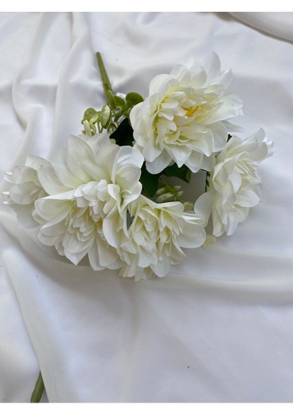 5 Kafalı Krem Yapay Çiçek Küçük Boy Dekor Çiçeği Organizasyon Çiçeği Vazo Çiçeği Ofis Çiçeği indirimleri