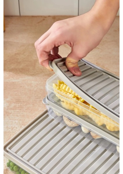 3’lü Şeffaf Kapaklı Saklama Kabı Seti | 2 Küçük + 1 Büyük | 2,5 Litre | Buzdolabı Düzenleyici fırsatları