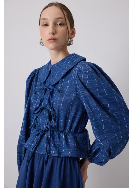 Denim Efektli Bluz Etek Takım fiyatları
