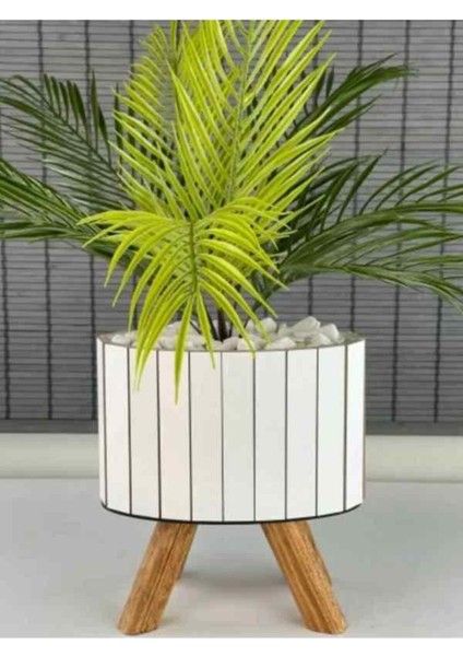 Yapay Çiçek Palmiye Areka Yapay Bitki Salon Çiçeği 9 Yaprak 50 cm Saksı Dahi Değildir