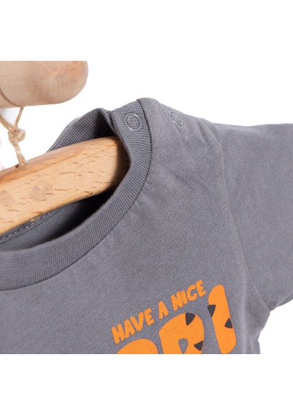 Basic Erkek Kaplan Baskılı T-Shirt Erkek Bebek