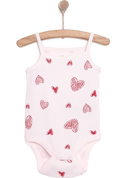 Hellobaby Kız Bebek Body Bisiklet Yaka Ip Askılı Pembe 3 Ay