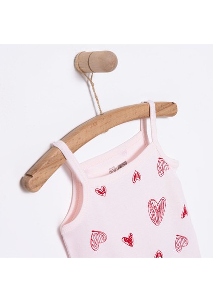 Hellobaby Kız Bebek Body Bisiklet Yaka Ip Askılı Pembe 3 Ay