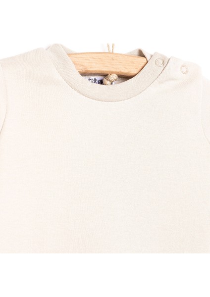 Unisex Tişört Interlok Çıtçıtlı Bisiklet Yaka Uzun Kol modelleri