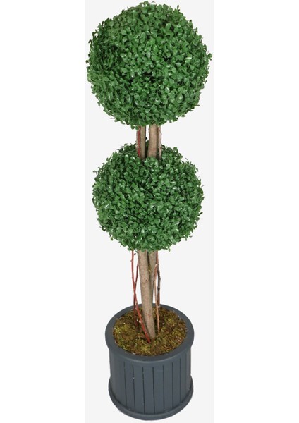 Oval Çıtalı Saksıda Yapay 2 Katlı Şimşir Ağacı 110 cm fiyatları