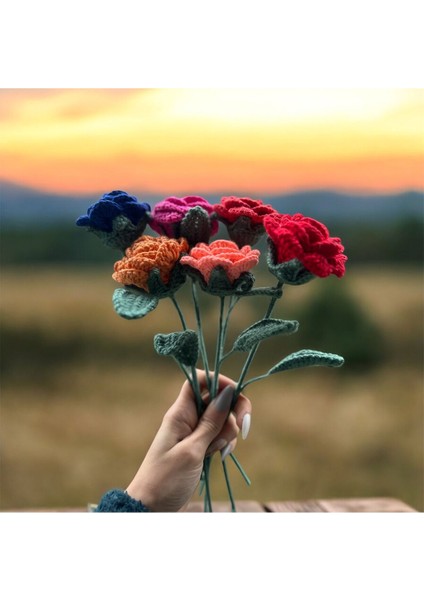 Amigurumi Örgü Gül,hediyelik Dekoratif Solmayan Gül, Öğretmene,sevgiliye,anneye Hediye (Adet) fırsatları