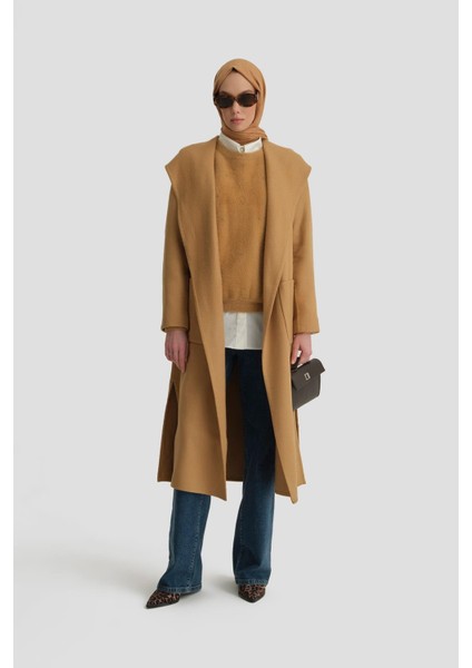 Handmade Kapüşonlu Manto 24K8109 Camel fiyatları