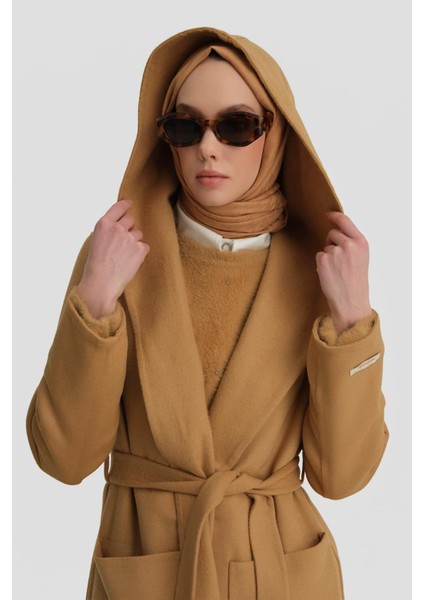 Handmade Kapüşonlu Manto 24K8109 Camel fırsatları