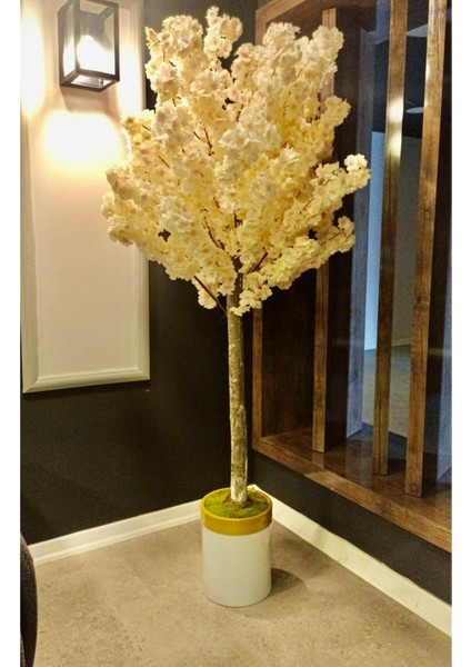 Beyaz Gold Bahar Dalı Beyaz Yapay Ağaç
