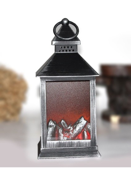 Şömine Dekoratif Yapay LED Alevli Şömine Pilli 24 cm