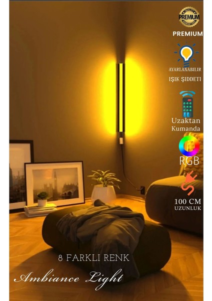 LED Level Modern Lambader Rgb Çok Renkli