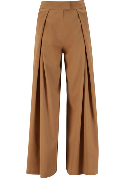 Pileli Tencel Pantolon Etek 25Y2801 Taba modelleri