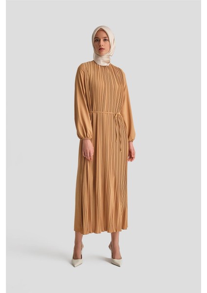 Piliseli Elbise 24Yd9435 Camel