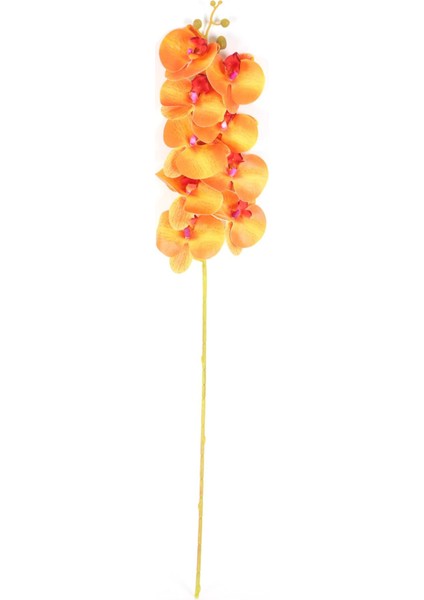Yapay Dal Baskılı Orkide Çiçeği 88 cm Turuncu