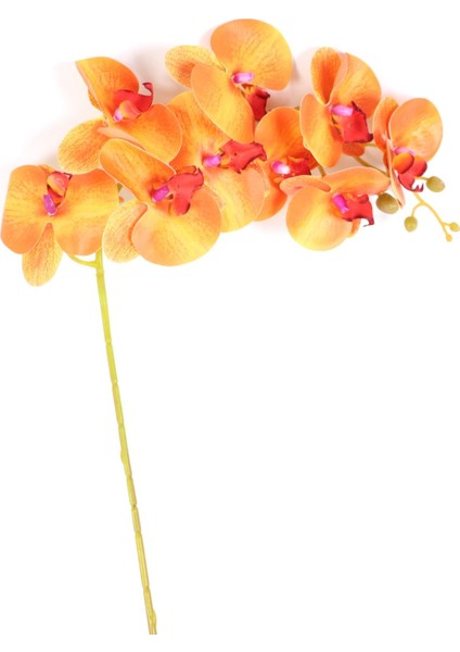 Yapay Dal Baskılı Orkide Çiçeği 88 cm Turuncu fırsatları