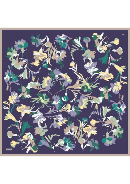 Çiçek Desenli Saf İpek Twill Eşarp 9347 54 fırsatları