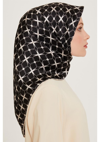 Monogram Desenli Sura Saf İpek Eşarp 9207D 01 04 fiyatları