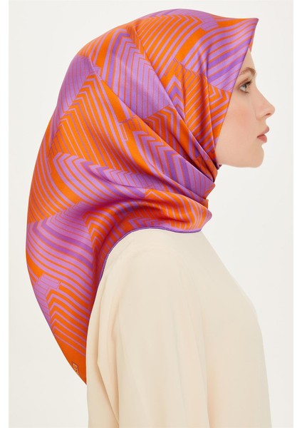 Geometrik Desenli Twill Saf İpek Eşarp 9218D 83 13 fiyatları