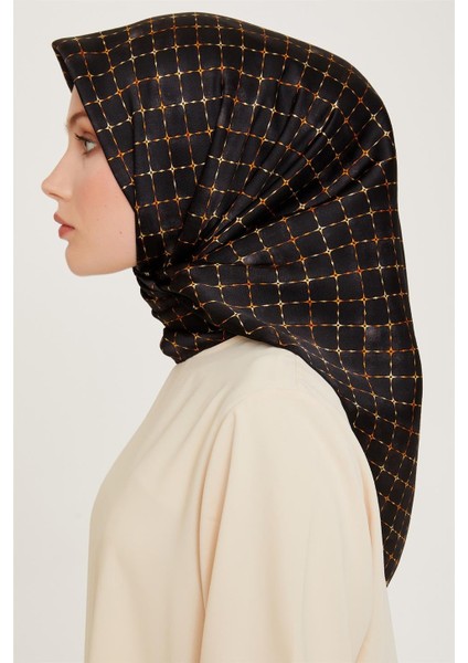 Soyut Desenli Twill Saf İpek Eşarp 9259D 01 09 modelleri