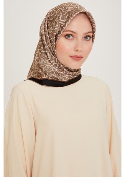 Klasik Desenli Sura Saf İpek Eşarp 9248D 80 32