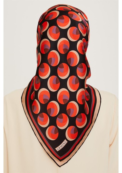 Geometrik Desenli Twill Saf İpek Eşarp 9219D 09 fırsatları