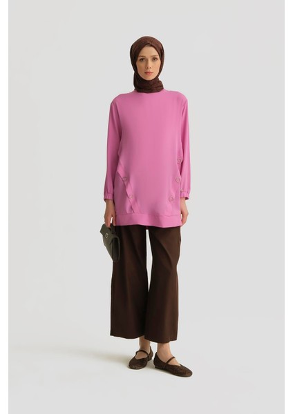 Aksesuar Detaylı Tunik 25YT415 Pembe