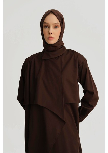 Asimetrik Pamuklu Tunik 25Y4703 Kahverengi fırsatları