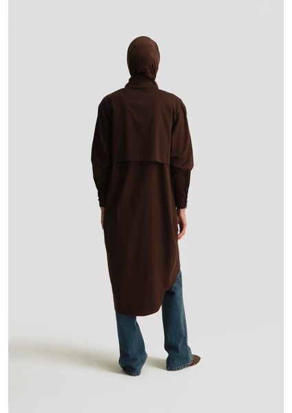 Asimetrik Pamuklu Tunik 25Y4703 Kahverengi indirimleri