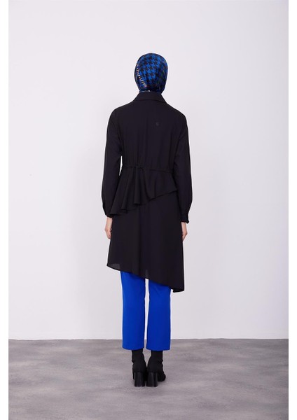 Beli Tünelli Asimetrik Tunik 23K4707 Siyah indirimleri