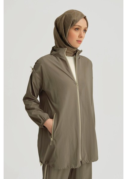 Beli ve Bilekli Lastikli Boydan Fermuarlı Ikili Takım Haki 24YT616 fırsatları