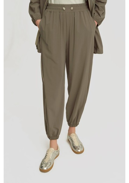 Beli ve Bilekli Lastikli Boydan Fermuarlı Ikili Takım Haki 24YT616 indirimleri