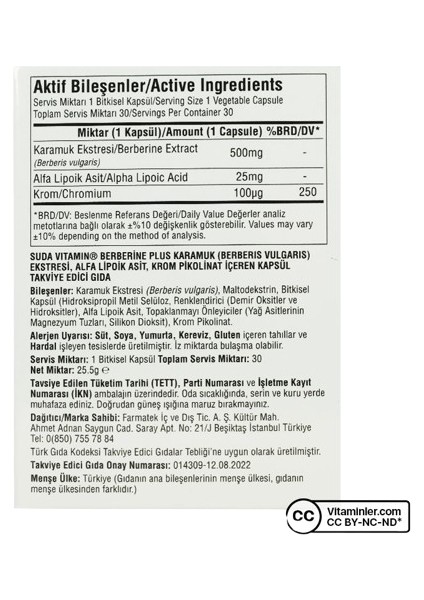 Berberine Plus 30 Kapsül
