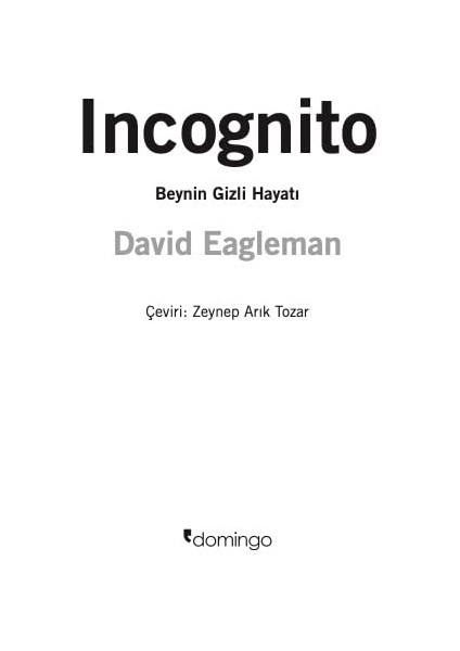 Incognito - Beynin Gizli Hayatı - David Eagleman